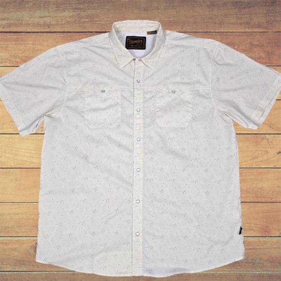 HOWLER BROTHERS- Open Country Tech Short Sleeve Pearl Snap Shirt  Mens XL - Picture 2 of 7